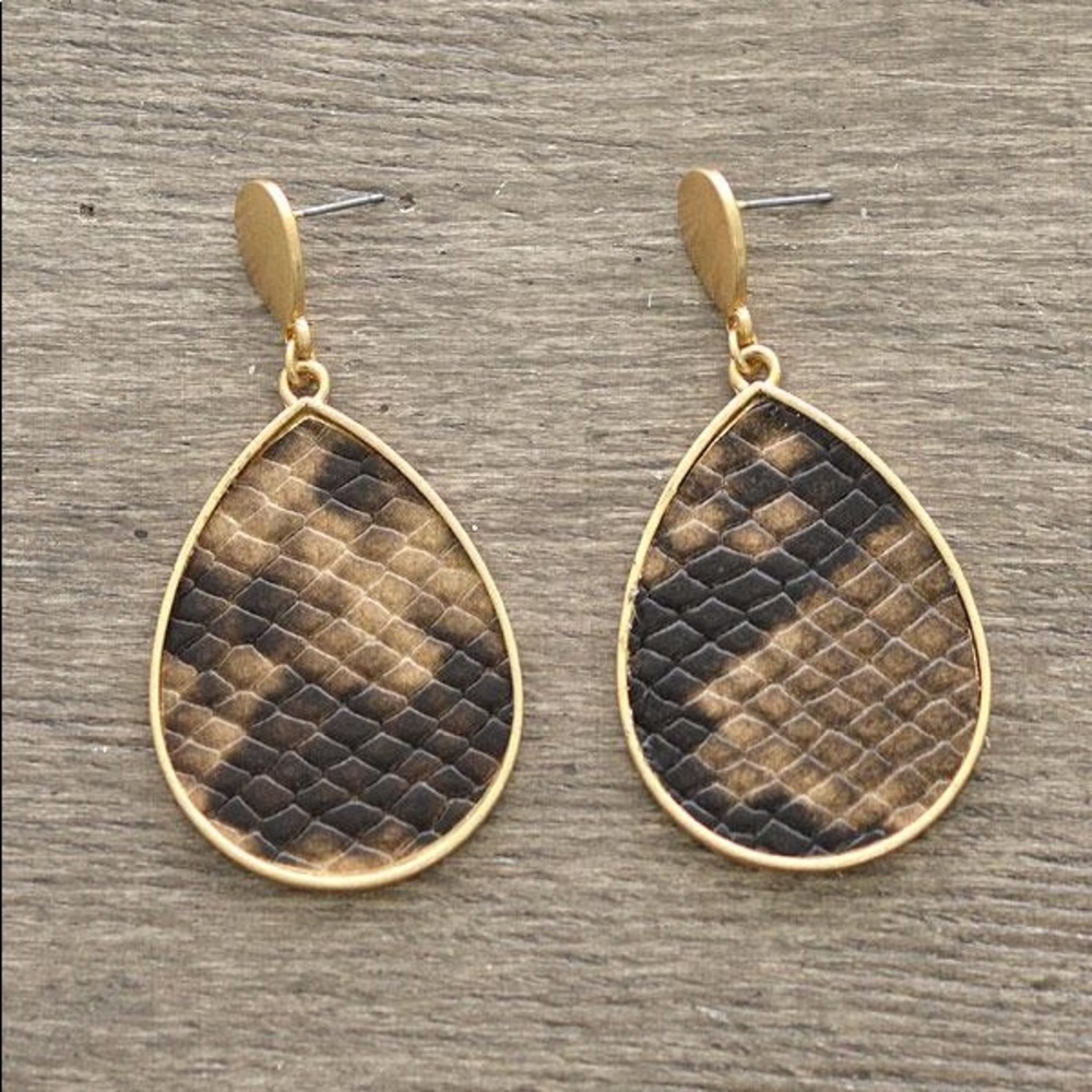 Snakeskin Teardrop Earrings
